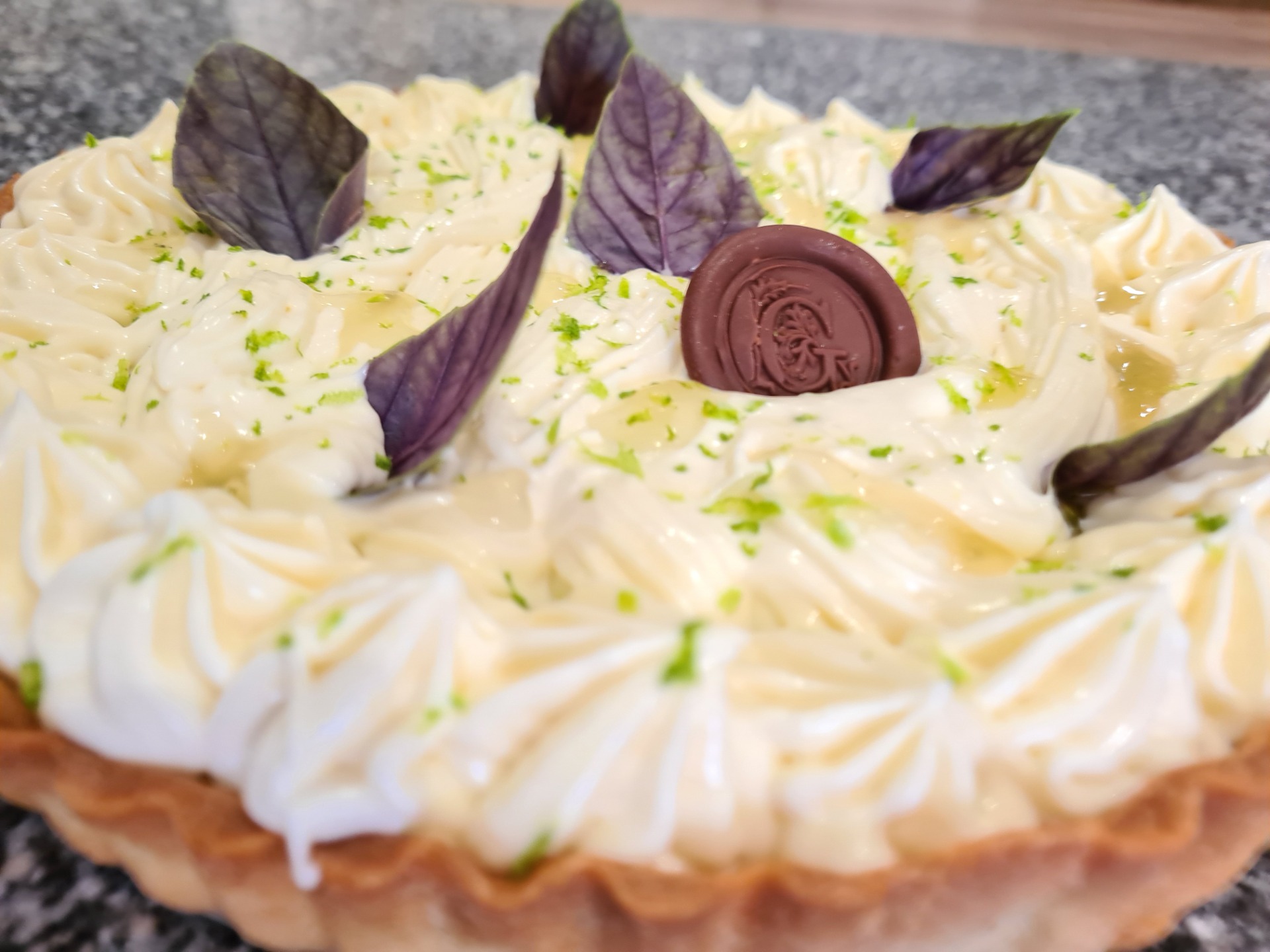 Tarte citron basilic huile d'olive avec sa crème citron