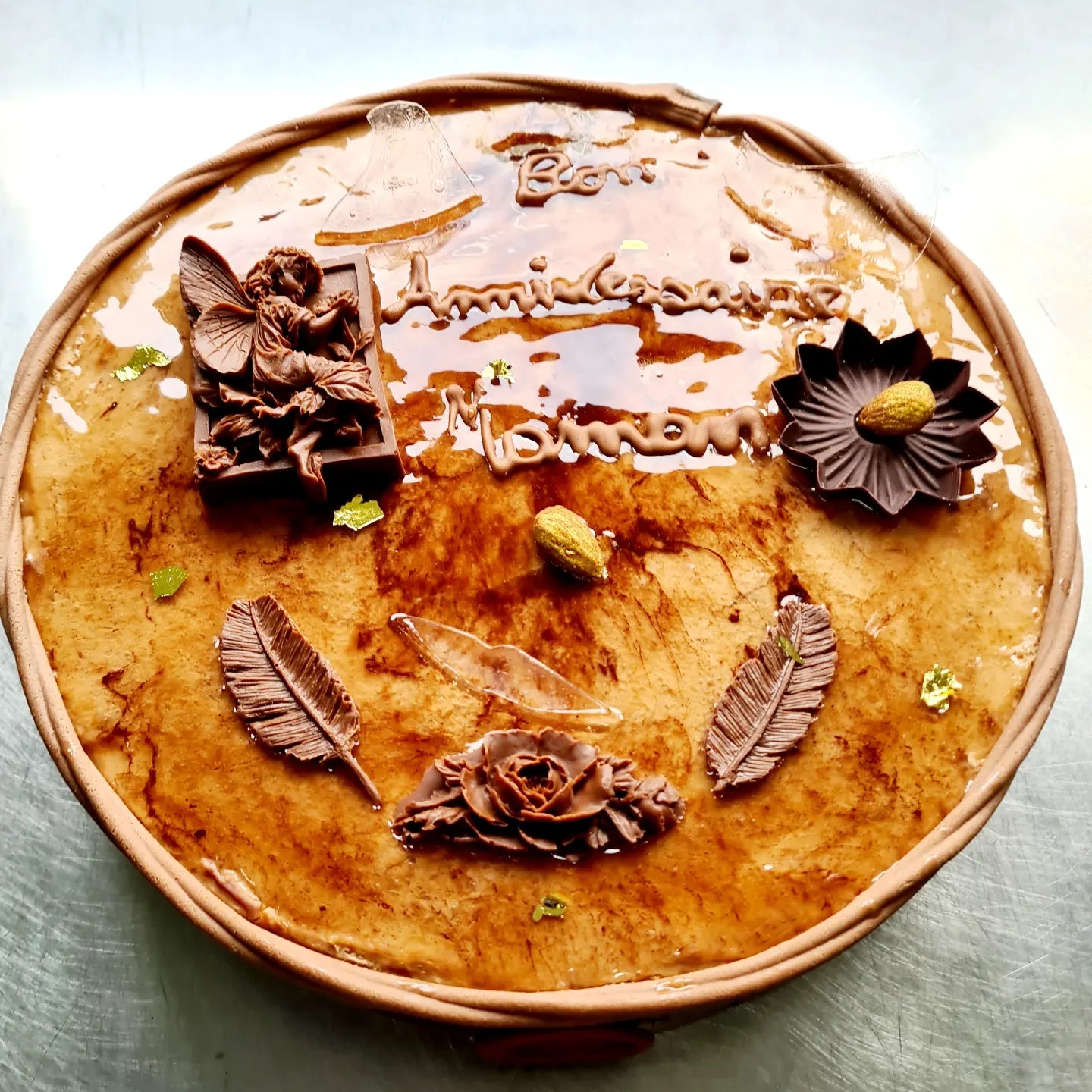 Entremet chocolat Mousse caramel dacquoise amandes